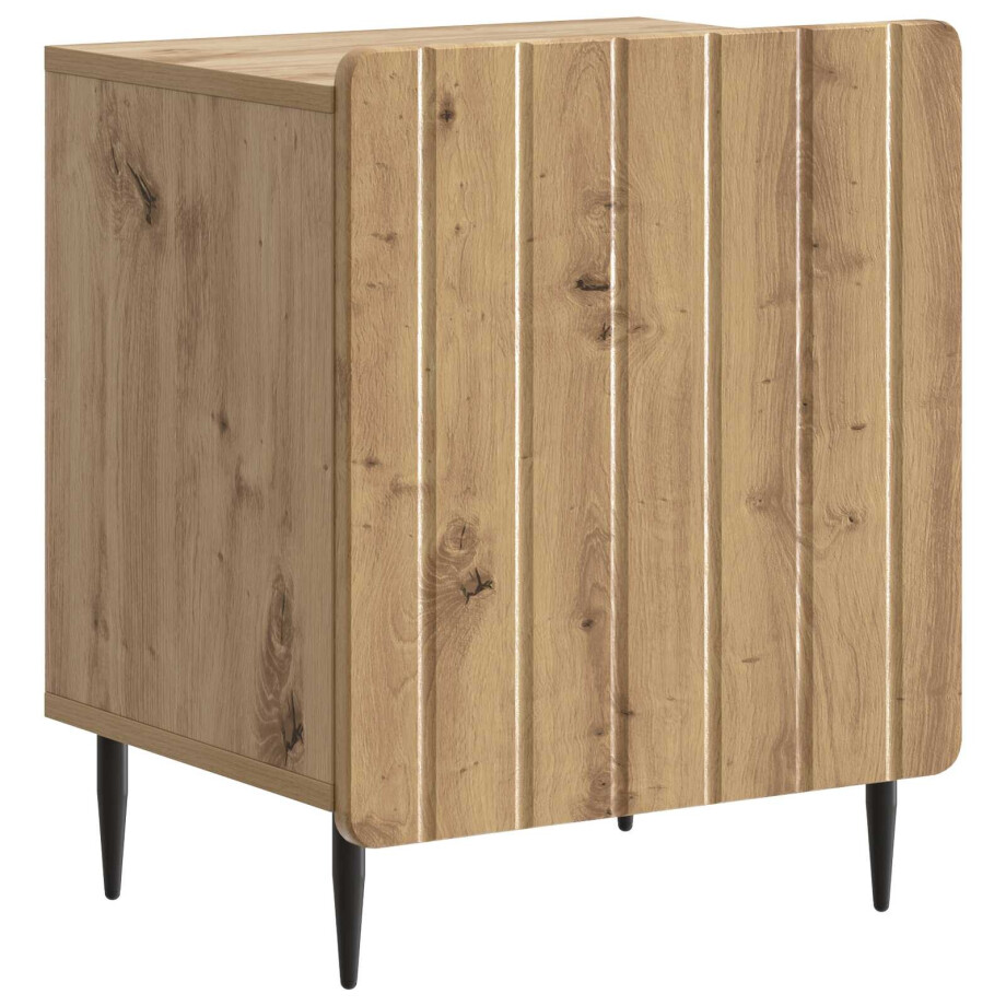vidaXL Nachtkastje Artisanaal eiken 43 x 34,5 x 52 cm Bewerkt hout vidaXL Nachtkastje Artisanaal eiken 43 x 34,5 x 52 cm Bewerkt hout afbeelding 1