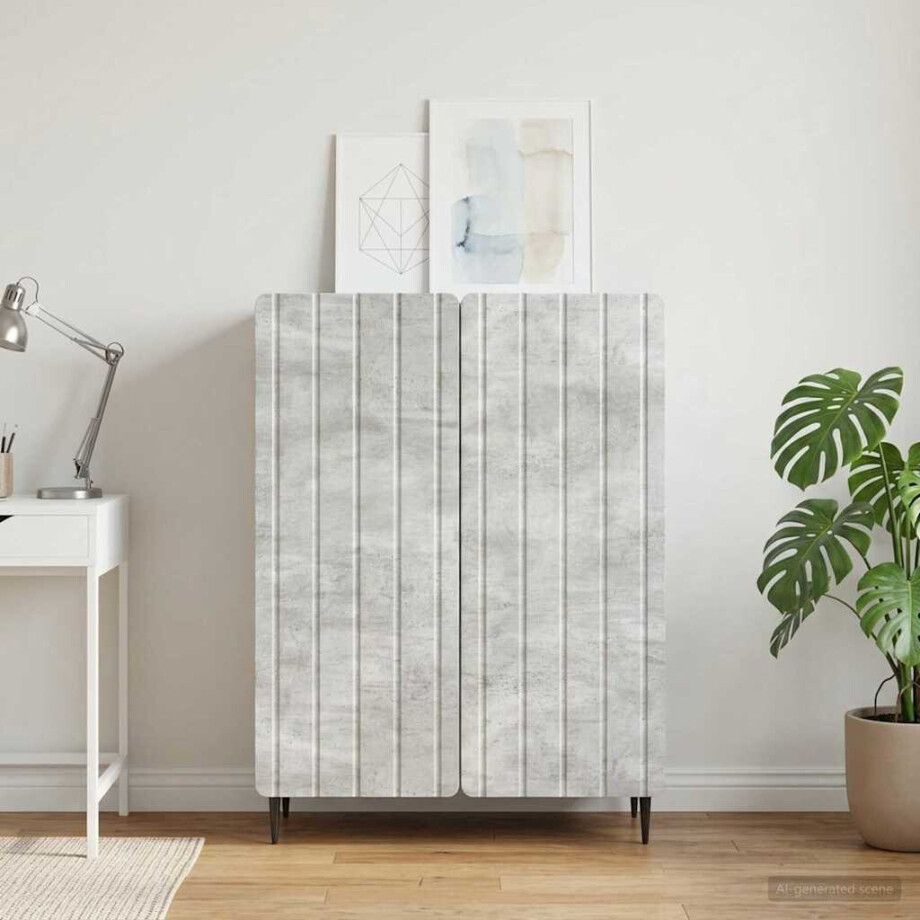vidaXL Dressoir Betongrijs 66 x 34,5 x 92 cm Bewerkt hout vidaXL Dressoir Betongrijs 66 x 34,5 x 92 cm Bewerkt hout afbeelding 1