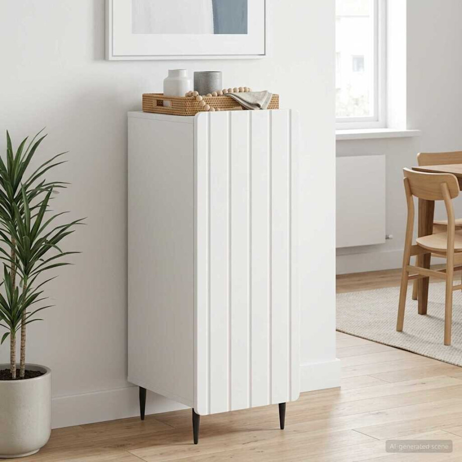 vidaXL Dressoir Wit 34,5 x 33 x 92 cm Bewerkt hout vidaXL Dressoir Wit 34,5 x 33 x 92 cm Bewerkt hout afbeelding 1