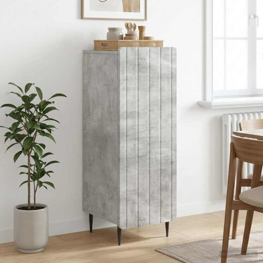 vidaXL Dressoir Betongrijs 34,5 x 33 x 92 cm Bewerkt hout vidaXL Dressoir Betongrijs 34,5 x 33 x 92 cm Bewerkt hout afbeelding 1