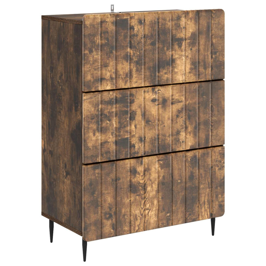 vidaXL Ladenkast Gerookt eiken 66 x 34,5 x 92 cm Bewerkt hout vidaXL Ladenkast Gerookt eiken 66 x 34,5 x 92 cm Bewerkt hout afbeelding 1