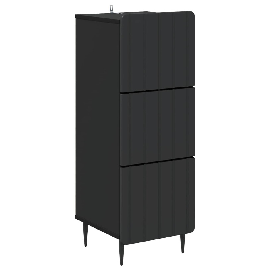 vidaXL Ladenkast Zwart 33 x 34,5 x 92 cm Bewerkt hout afbeelding 1