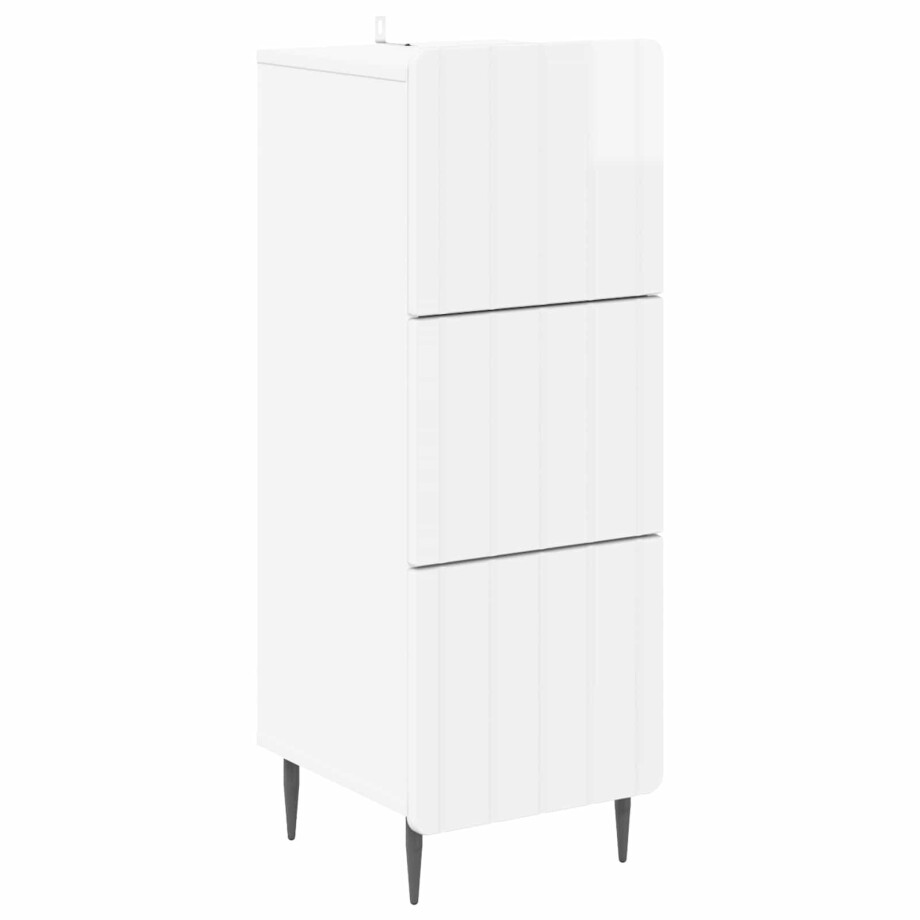 vidaXL Ladenkast Hoogglans Wit 33 x 34,5 x 92 cm Bewerkt hout vidaXL Ladenkast Hoogglans Wit 33 x 34,5 x 92 cm Bewerkt hout afbeelding 1