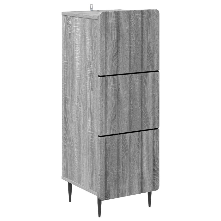 vidaXL Ladenkast Grijs sonoma 33 x 34,5 x 92 cm Bewerkt hout vidaXL Ladenkast Grijs sonoma 33 x 34,5 x 92 cm Bewerkt hout afbeelding 1