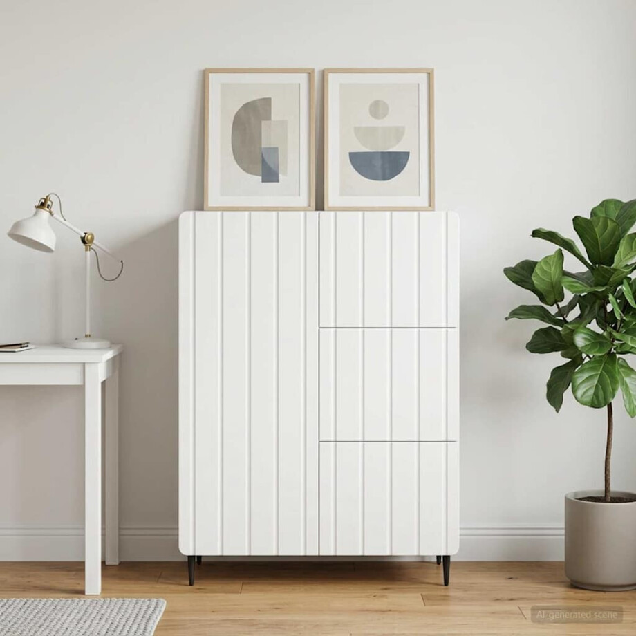 vidaXL Dressoir met lade Wit 66 x 34,5 x 91,5 cm Bewerkt hout vidaXL Dressoir met lade Wit 66 x 34,5 x 91,5 cm Bewerkt hout afbeelding 1