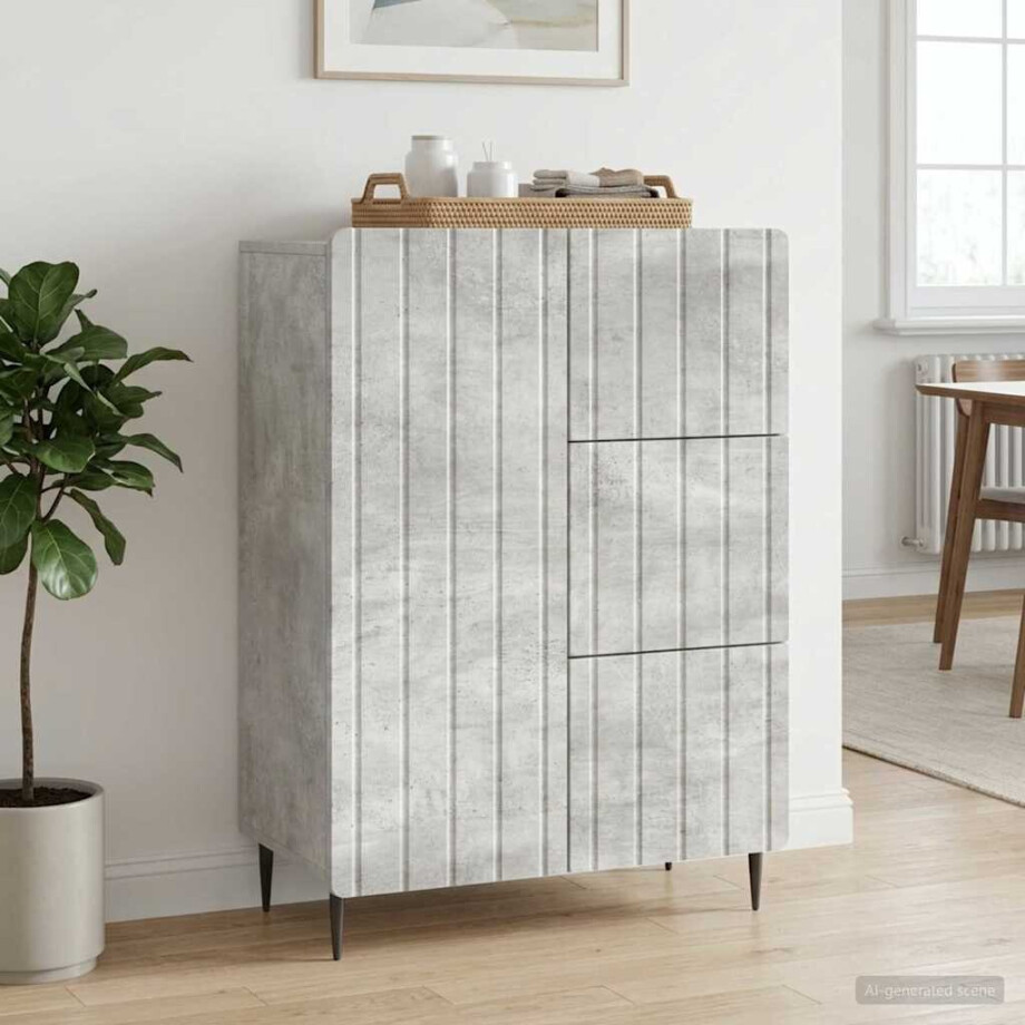 vidaXL Dressoir met lade Betongrijs 66 x 34,5 x 91,5 cm Bewerkt hout vidaXL Dressoir met lade Betongrijs 66 x 34,5 x 91,5 cm Bewerkt hout afbeelding 1