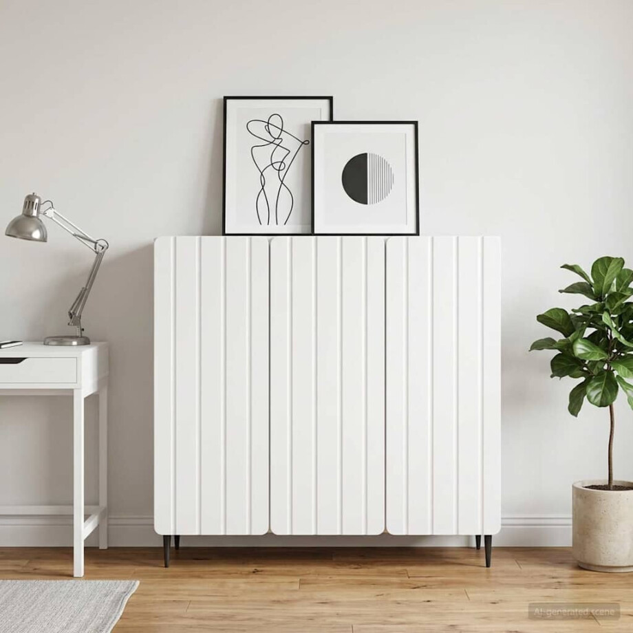 vidaXL Dressoir Wit 89 x 34,5 x 82 cm Bewerkt hout afbeelding 1
