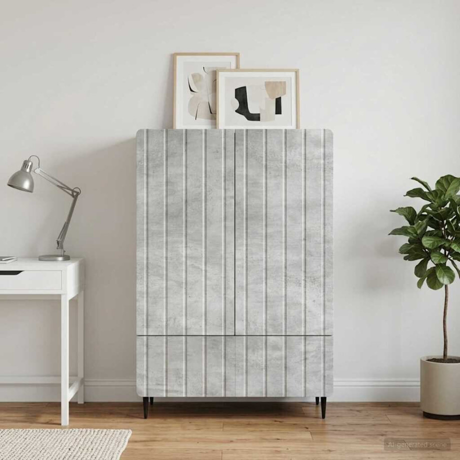 vidaXL Dressoir met lade Betongrijs 66 x 34,5 x 97 cm Bewerkt hout vidaXL Dressoir met lade Betongrijs 66 x 34,5 x 97 cm Bewerkt hout afbeelding 1