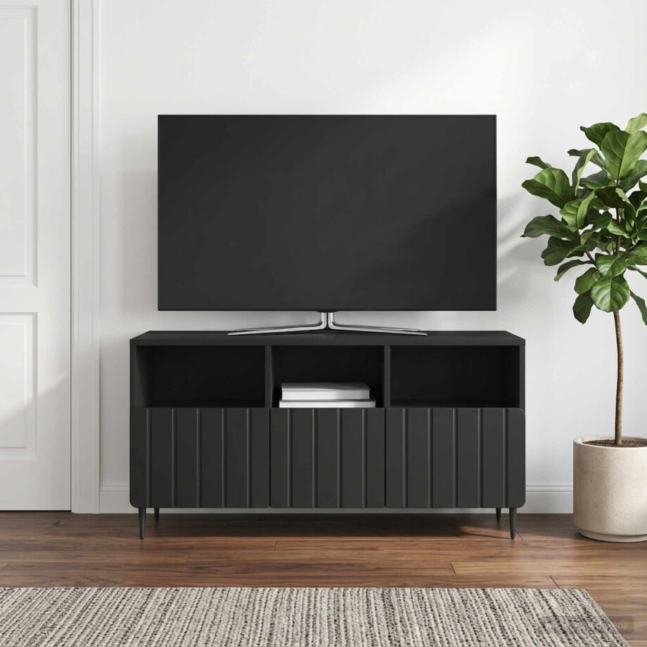 vidaXL TV-kast met lade Zwart 102 x 34,5 x 50 cm Bewerkt hout vidaXL TV-kast met lade Zwart 102 x 34,5 x 50 cm Bewerkt hout afbeelding 1