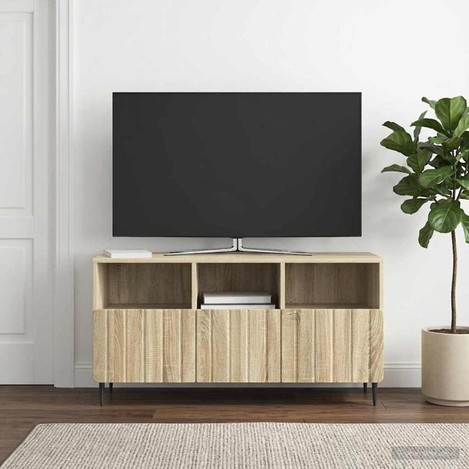 vidaXL TV-kast met lade Sonoma Eiken 102 x 34,5 x 50 cm Bewerkt hout afbeelding 1
