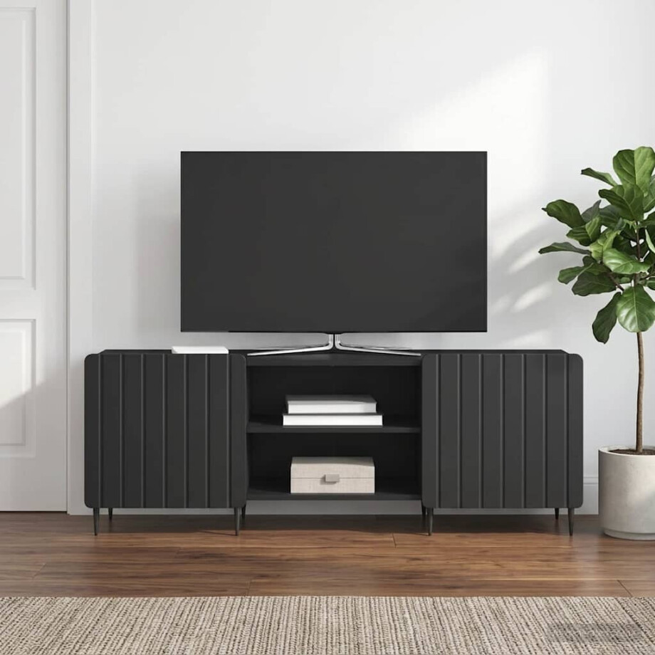 vidaXL TV-kast Zwart 150 x 31 x 52 cm Bewerkt hout vidaXL TV-kast Zwart 150 x 31 x 52 cm Bewerkt hout afbeelding 1