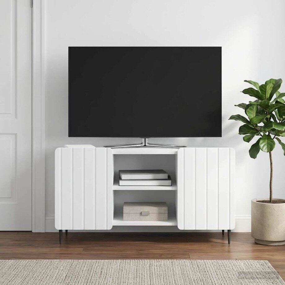 vidaXL TV-kast Wit 102 x 34,5 x 52 cm Bewerkt hout vidaXL TV-kast Wit 102 x 34,5 x 52 cm Bewerkt hout afbeelding 1