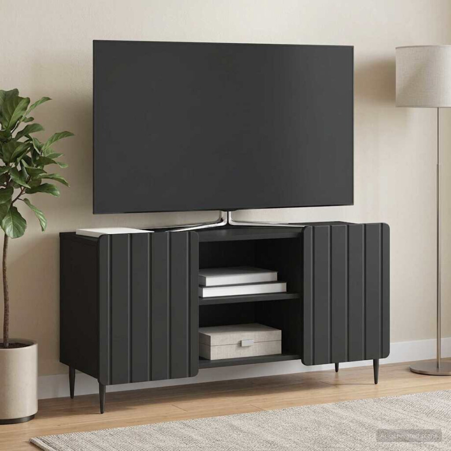 vidaXL TV-kast Zwart 102 x 34,5 x 52 cm Bewerkt hout vidaXL TV-kast Zwart 102 x 34,5 x 52 cm Bewerkt hout afbeelding 1