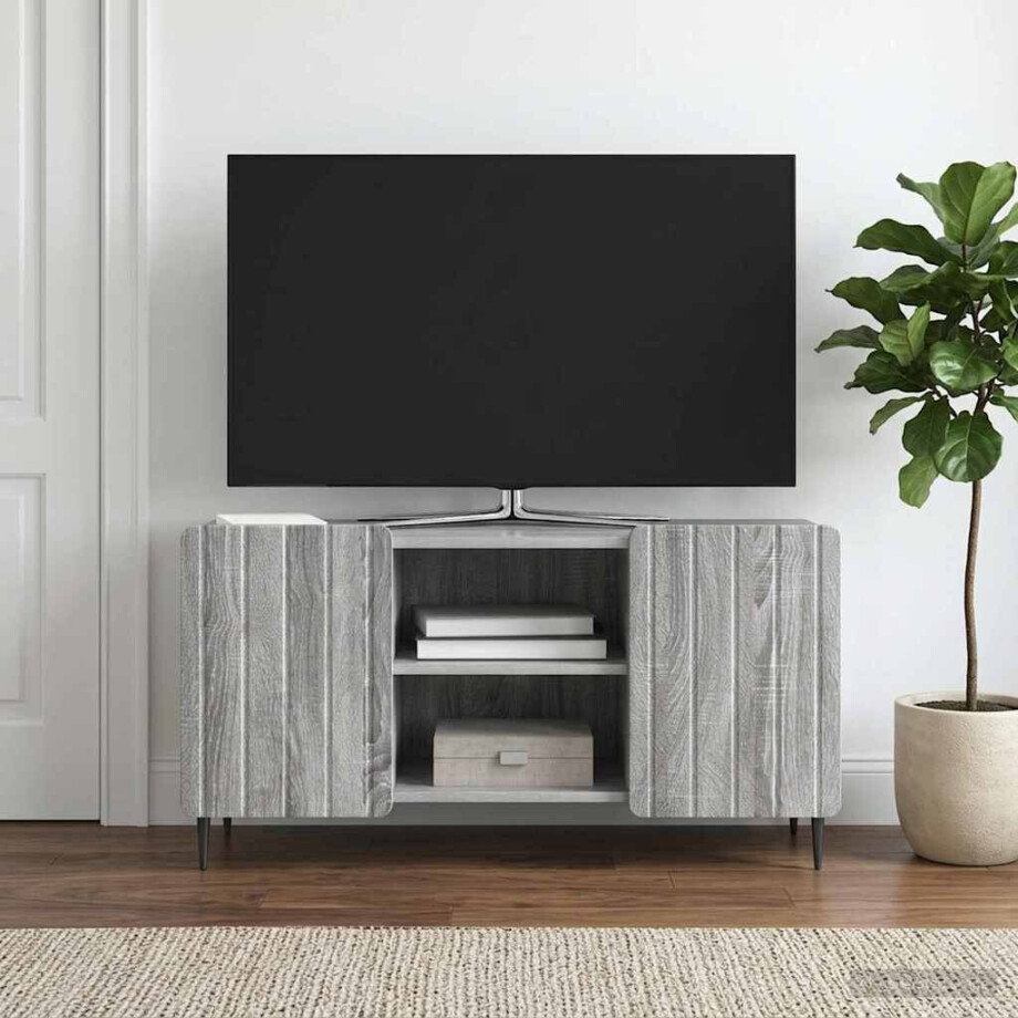 vidaXL TV-kast Grijs sonoma 102 x 34,5 x 52 cm Bewerkt hout vidaXL TV-kast Grijs sonoma 102 x 34,5 x 52 cm Bewerkt hout afbeelding 1