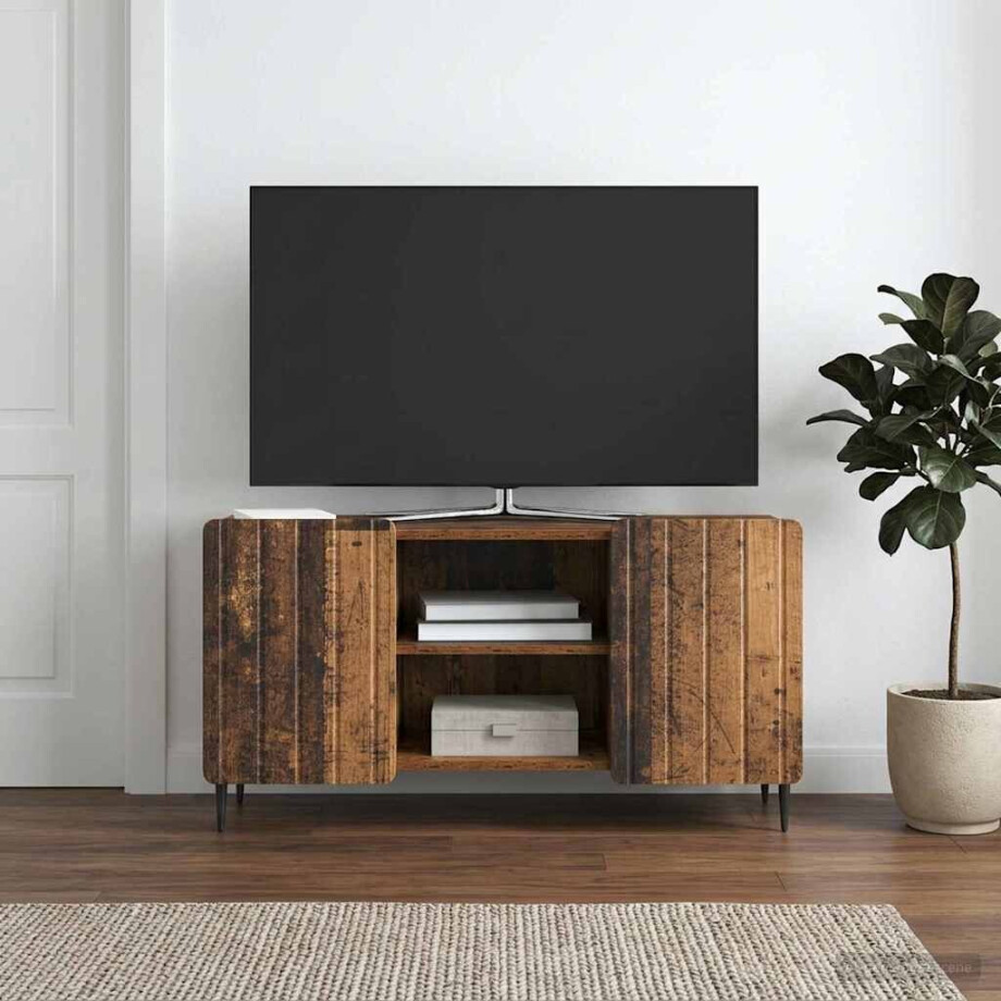 vidaXL TV-kast Oud hout 102 x 34,5 x 52 cm Bewerkt hout vidaXL TV-kast Oud hout 102 x 34,5 x 52 cm Bewerkt hout afbeelding 1
