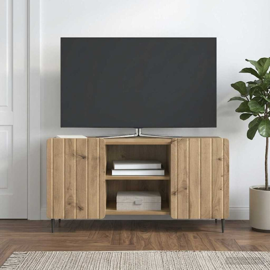 vidaXL TV-kast Artisanaal eiken 102 x 34,5 x 52 cm Bewerkt hout vidaXL TV-kast Artisanaal eiken 102 x 34,5 x 52 cm Bewerkt hout afbeelding 1