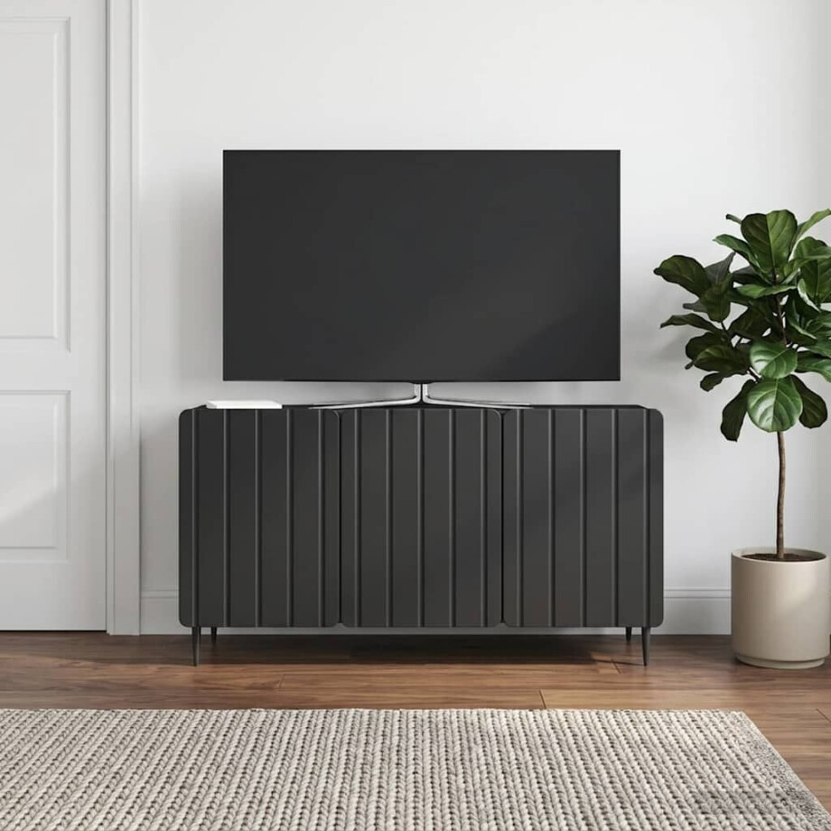 vidaXL TV-kast Zwart 99 x 34,5 x 52 cm Bewerkt hout vidaXL TV-kast Zwart 99 x 34,5 x 52 cm Bewerkt hout afbeelding 1