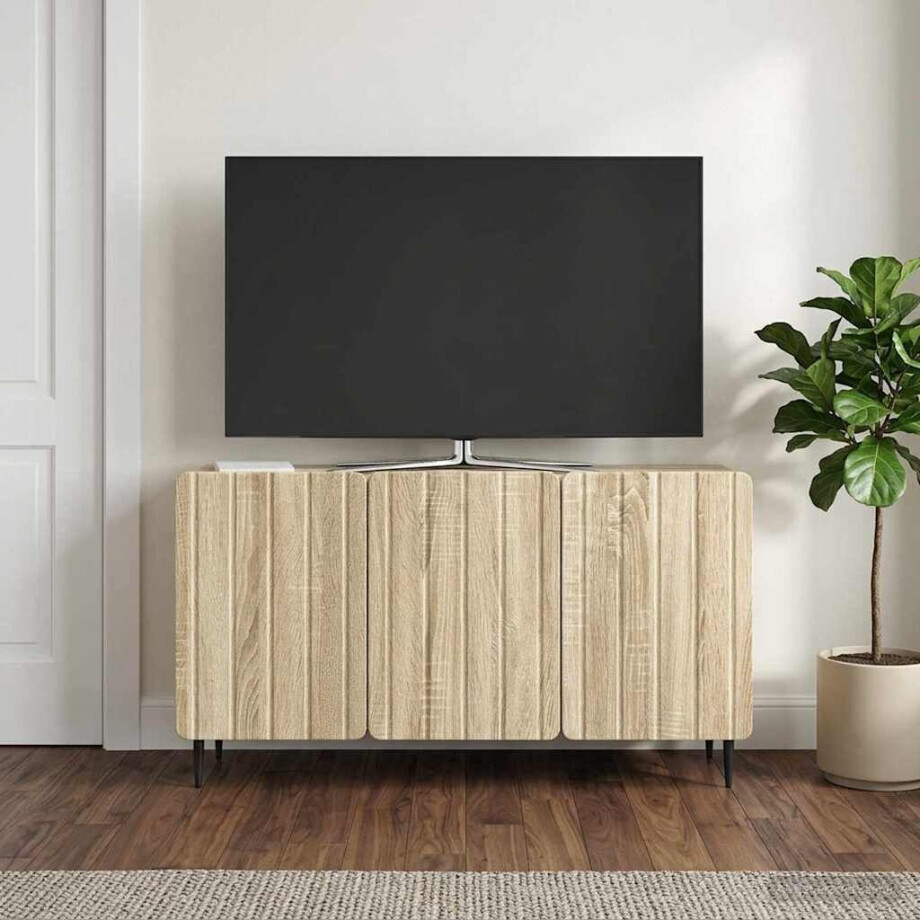vidaXL TV-kast Sonoma Eiken 99 x 34,5 x 52 cm Bewerkt hout vidaXL TV-kast Sonoma Eiken 99 x 34,5 x 52 cm Bewerkt hout afbeelding 1