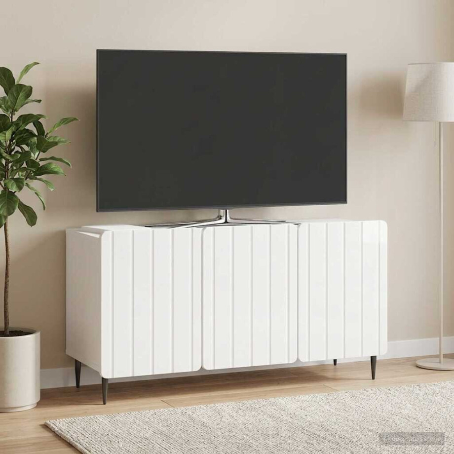 vidaXL TV-kast Hoogglans Wit 99 x 34,5 x 52 cm Bewerkt hout vidaXL TV-kast Hoogglans Wit 99 x 34,5 x 52 cm Bewerkt hout afbeelding 1