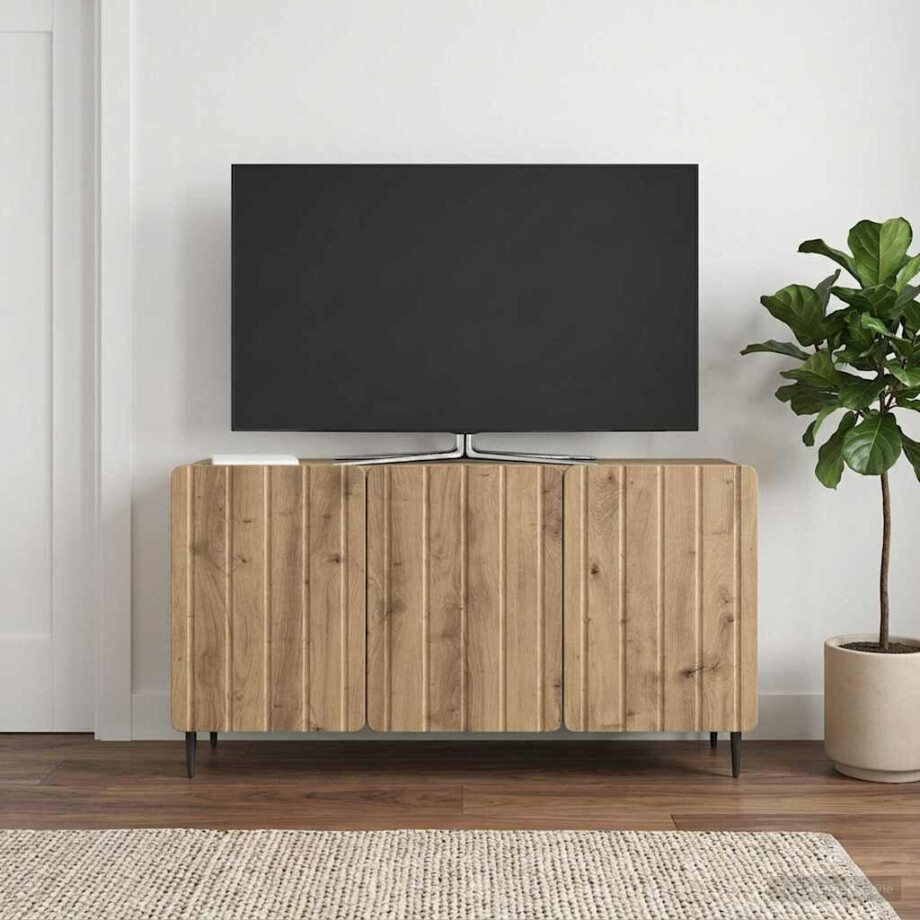vidaXL TV-kast Artisanaal eiken 99 x 34,5 x 52 cm Bewerkt hout vidaXL TV-kast Artisanaal eiken 99 x 34,5 x 52 cm Bewerkt hout afbeelding 1