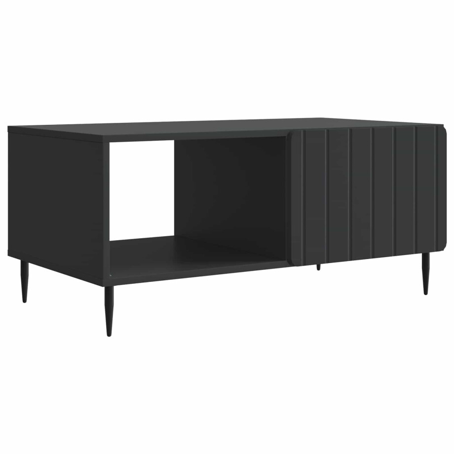 vidaXL Salontafel Zwart 90 x 50 x 40 cm Bewerkt hout afbeelding 1