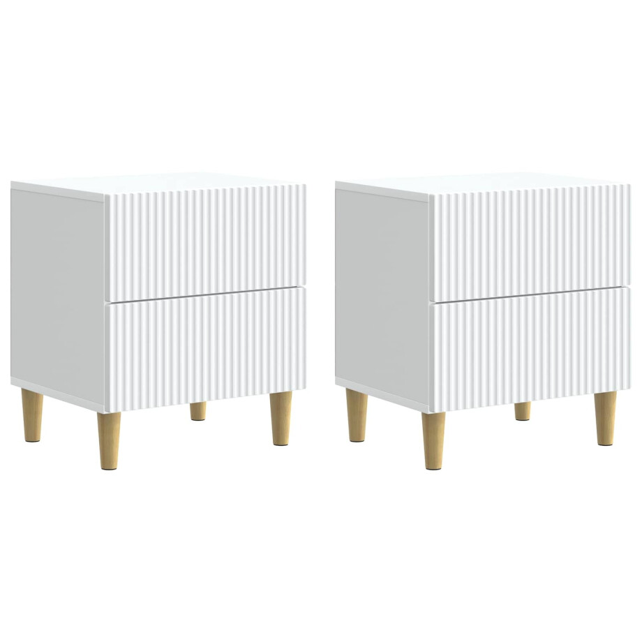 vidaXL Nachtkastje met lade 2 pcs Wit 43 x 34,5 x 48 cm Bewerkt hout vidaXL Nachtkastje met lade 2 pcs Wit 43 x 34,5 x 48 cm Bewerkt hout afbeelding 1