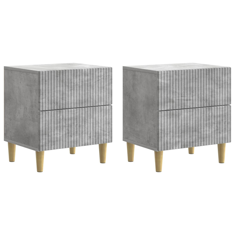 vidaXL Nachtkastje 2 pcs Betongrijs 43 x 34,5 x 48 cm Bewerkt hout vidaXL Nachtkastje 2 pcs Betongrijs 43 x 34,5 x 48 cm Bewerkt hout afbeelding 1