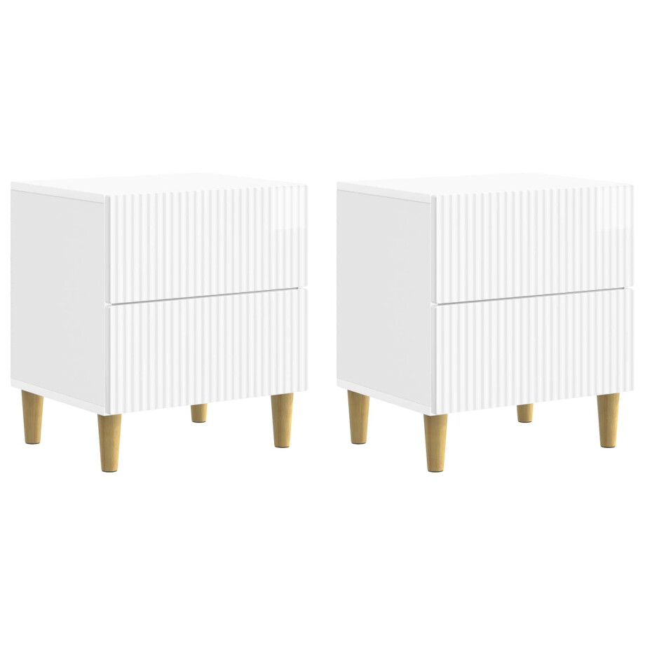 vidaXL Nachtkastje 2 pcs Hoogglans Wit 43 x 34,5 x 48 cm Bewerkt hout vidaXL Nachtkastje 2 pcs Hoogglans Wit 43 x 34,5 x 48 cm Bewerkt hout afbeelding 1