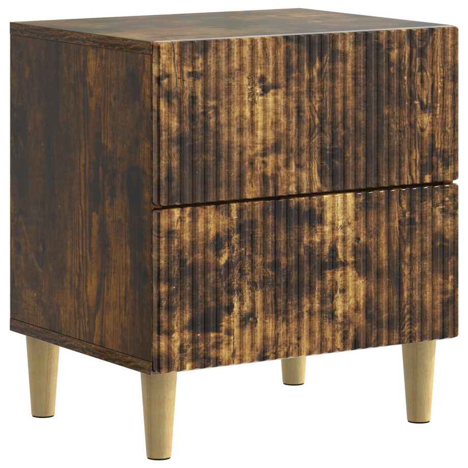 vidaXL Nachtkastje Gerookt eiken 43 x 34,5 x 48 cm Bewerkt hout vidaXL Nachtkastje Gerookt eiken 43 x 34,5 x 48 cm Bewerkt hout afbeelding 1