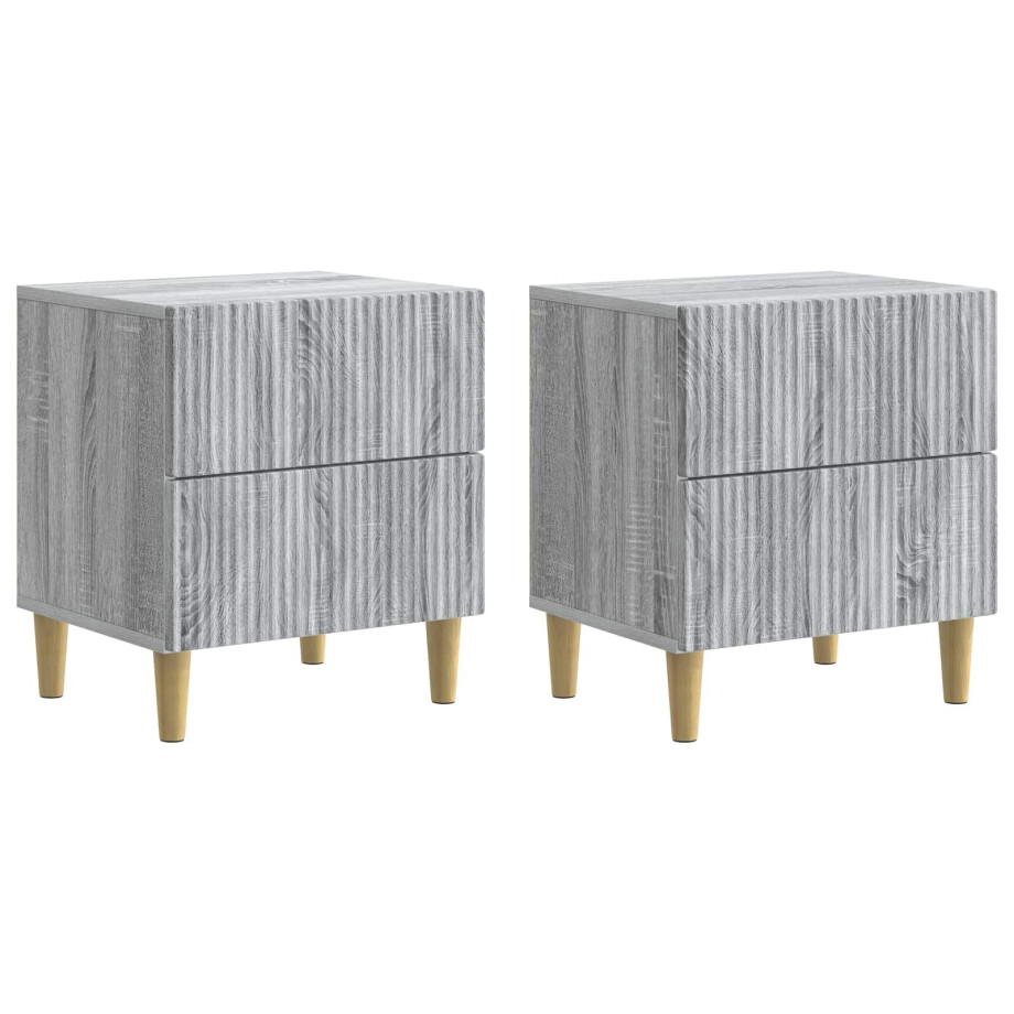vidaXL Nachtkastje 2 pcs Grijs sonoma 43 x 34,5 x 48 cm Bewerkt hout vidaXL Nachtkastje 2 pcs Grijs sonoma 43 x 34,5 x 48 cm Bewerkt hout afbeelding 1