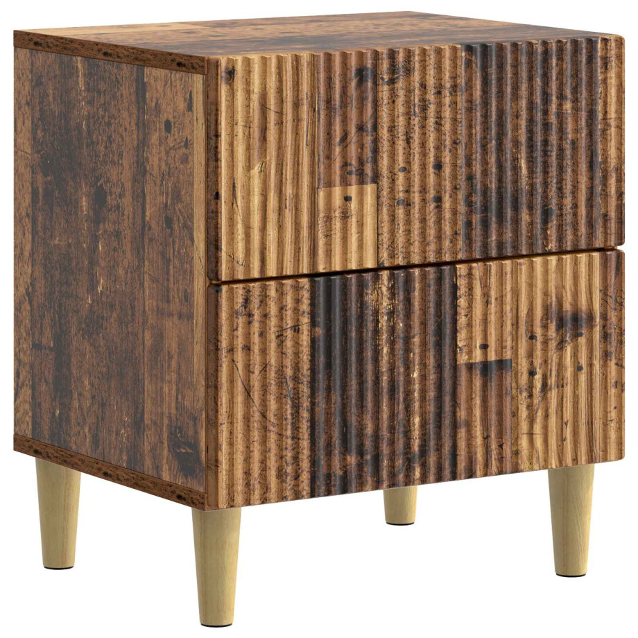 vidaXL Nachtkastje met lade Oud hout 43 x 34,5 x 48 cm Bewerkt hout vidaXL Nachtkastje met lade Oud hout 43 x 34,5 x 48 cm Bewerkt hout afbeelding 1