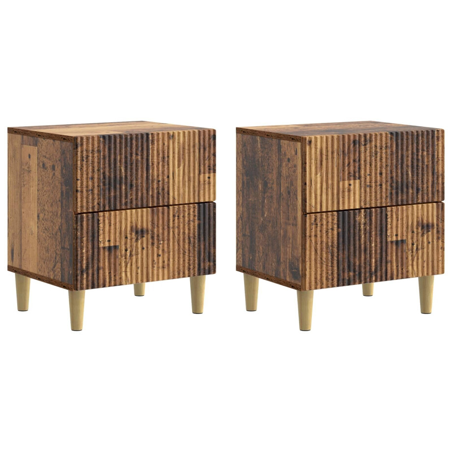 vidaXL Nachtkastje 2 pcs Oud hout 43 x 34,5 x 48 cm Bewerkt hout vidaXL Nachtkastje 2 pcs Oud hout 43 x 34,5 x 48 cm Bewerkt hout afbeelding 1