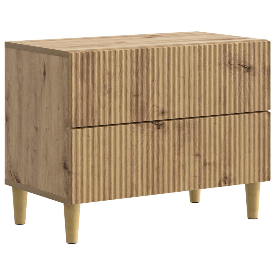 vidaXL Nachtkastje Artisanaal eiken 62 x 34,5 x 48 cm Bewerkt hout afbeelding 1