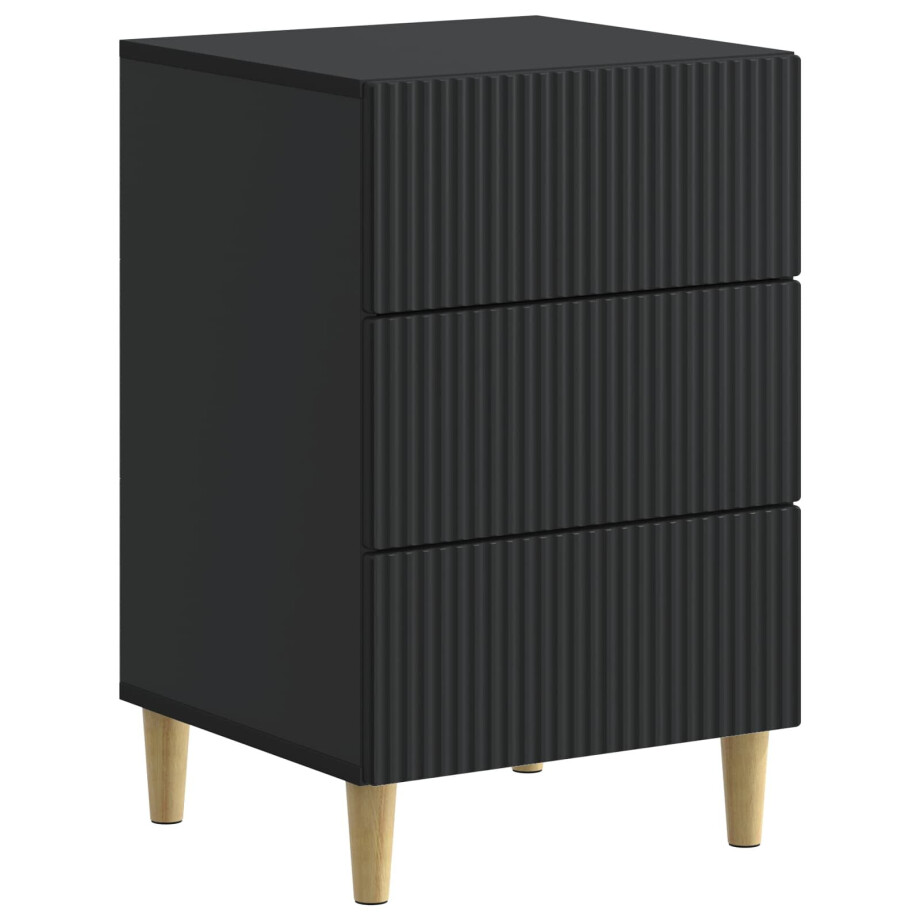 vidaXL Nachtkastje met lade Zwart 43 x 41 x 66,5 cm Bewerkt hout vidaXL Nachtkastje met lade Zwart 43 x 41 x 66,5 cm Bewerkt hout afbeelding 1