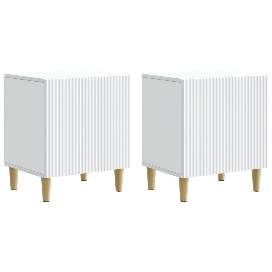 vidaXL Nachtkastje 2 pcs Wit 43 x 34,5 x 50 cm Bewerkt hout vidaXL Nachtkastje 2 pcs Wit 43 x 34,5 x 50 cm Bewerkt hout afbeelding 1