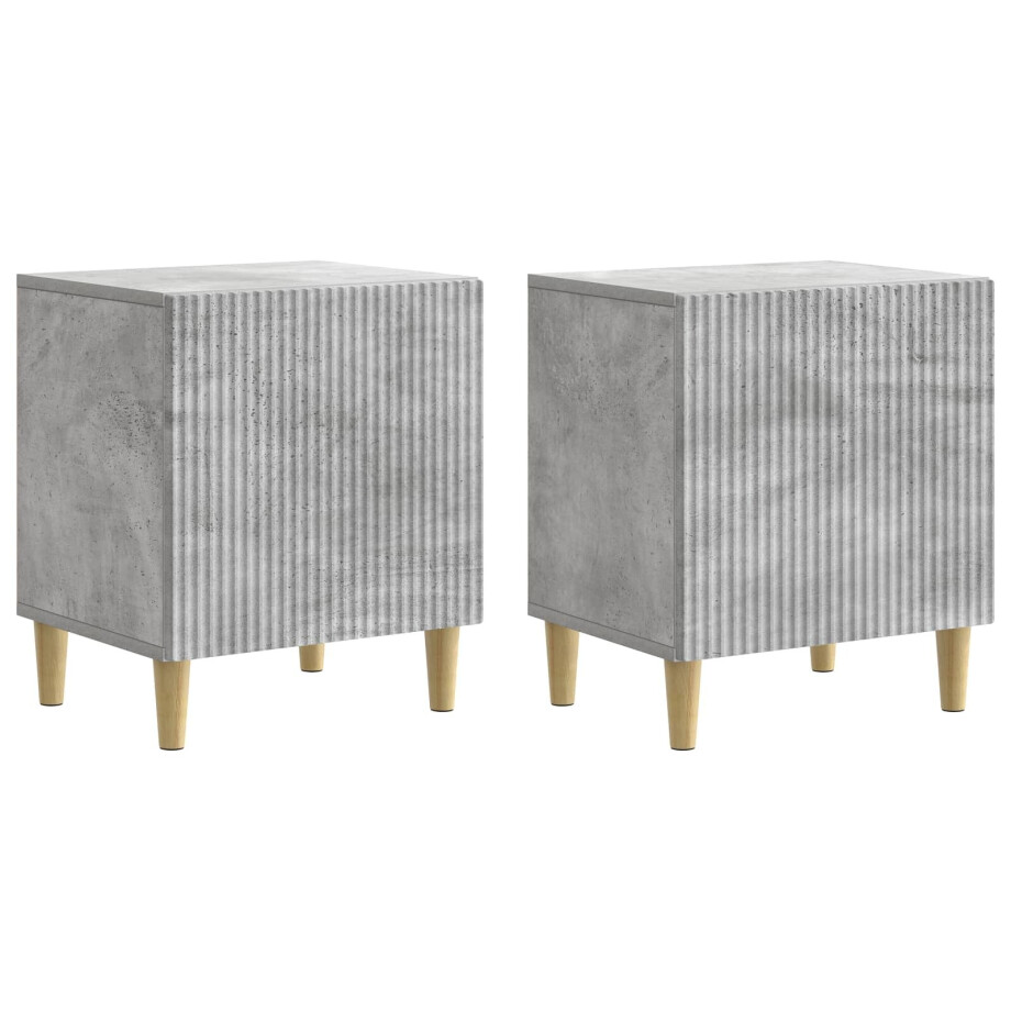 vidaXL Nachtkastje 2 pcs Betongrijs 43 x 34,5 x 50 cm Bewerkt hout vidaXL Nachtkastje 2 pcs Betongrijs 43 x 34,5 x 50 cm Bewerkt hout afbeelding 1