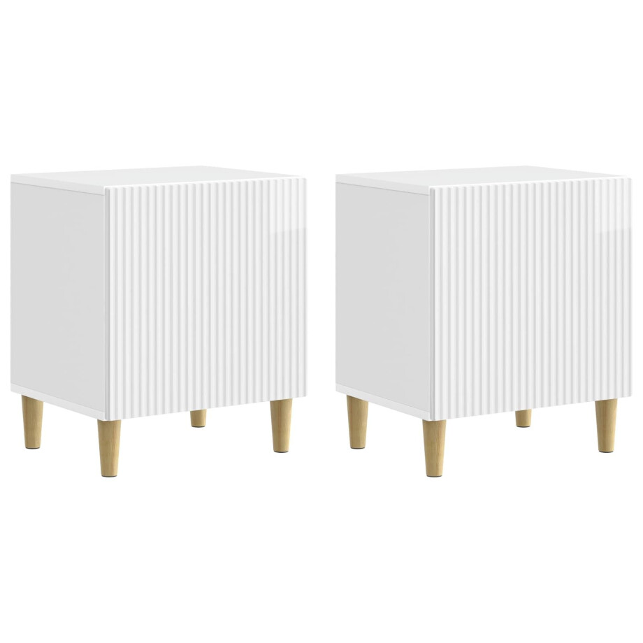 vidaXL Nachtkastje 2 pcs Hoogglans Wit 43 x 34,5 x 50 cm Bewerkt hout vidaXL Nachtkastje 2 pcs Hoogglans Wit 43 x 34,5 x 50 cm Bewerkt hout afbeelding 1