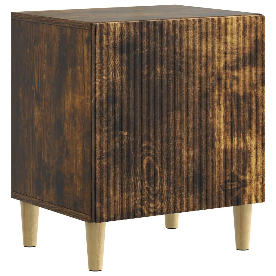 vidaXL Nachtkastje Gerookt eiken 43 x 34,5 x 50 cm Bewerkt hout afbeelding 1