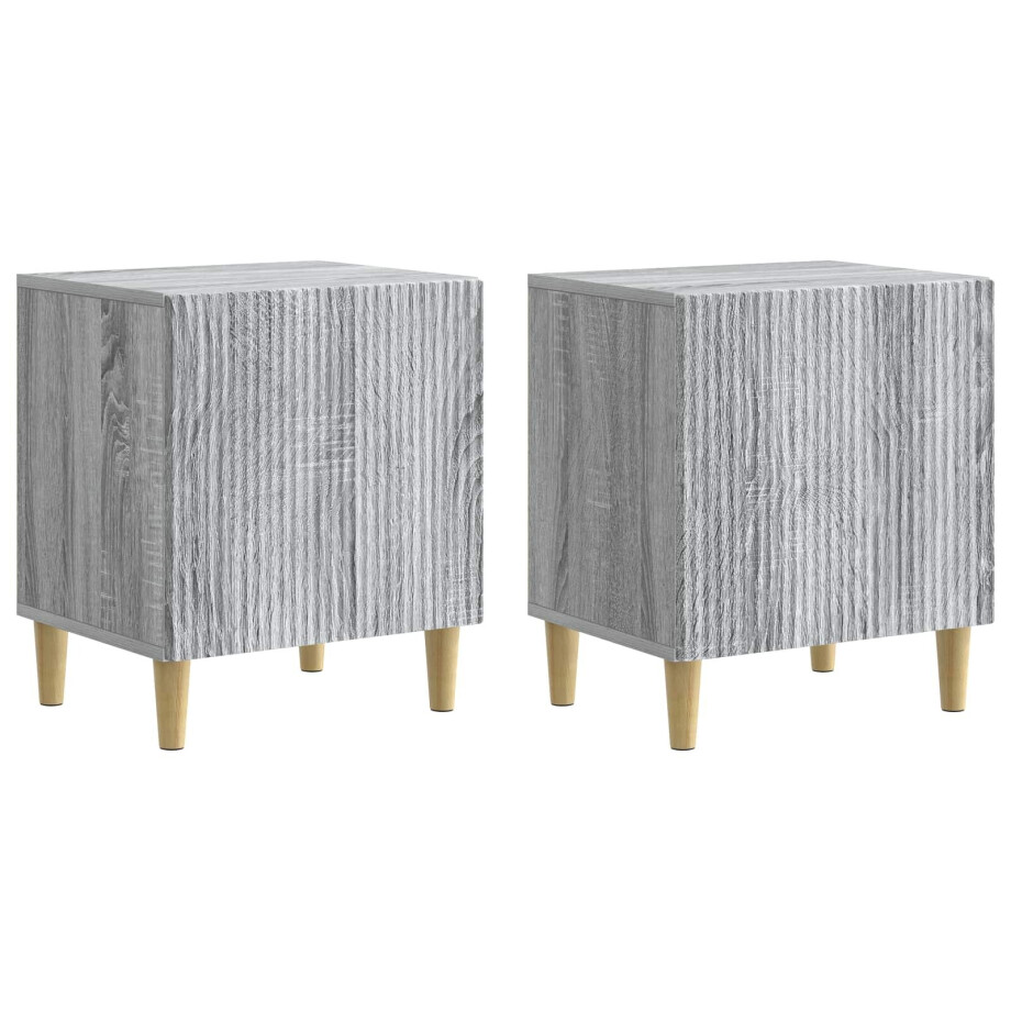 vidaXL Nachtkastje 2 pcs Grijs sonoma 43 x 34,5 x 50 cm Bewerkt hout vidaXL Nachtkastje 2 pcs Grijs sonoma 43 x 34,5 x 50 cm Bewerkt hout afbeelding 1