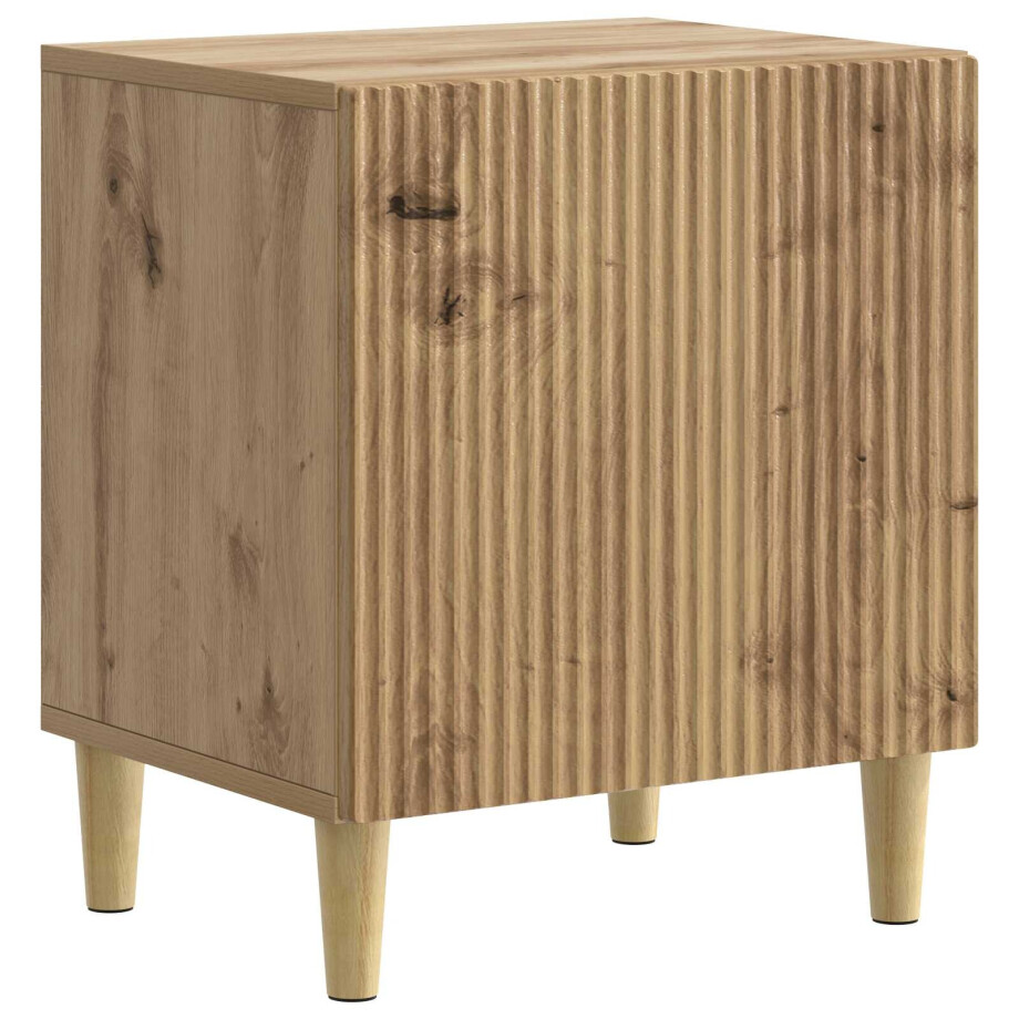 vidaXL Nachtkastje Artisanaal eiken 43 x 34,5 x 50 cm Bewerkt hout afbeelding 1