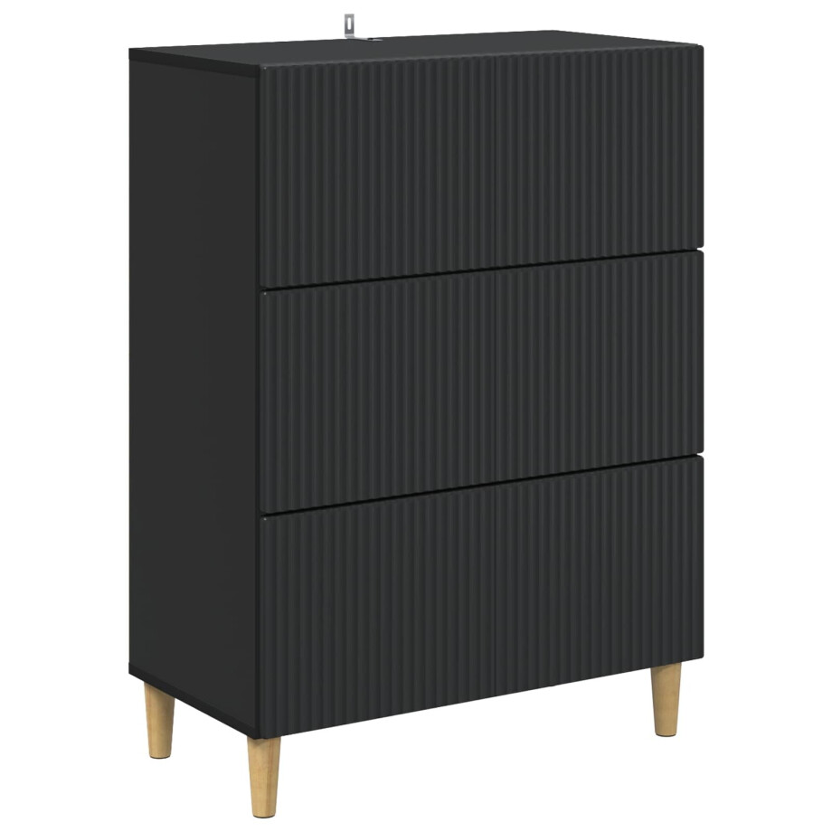 vidaXL Ladenkast Zwart 66 x 34,5 x 90 cm Bewerkt hout afbeelding 1