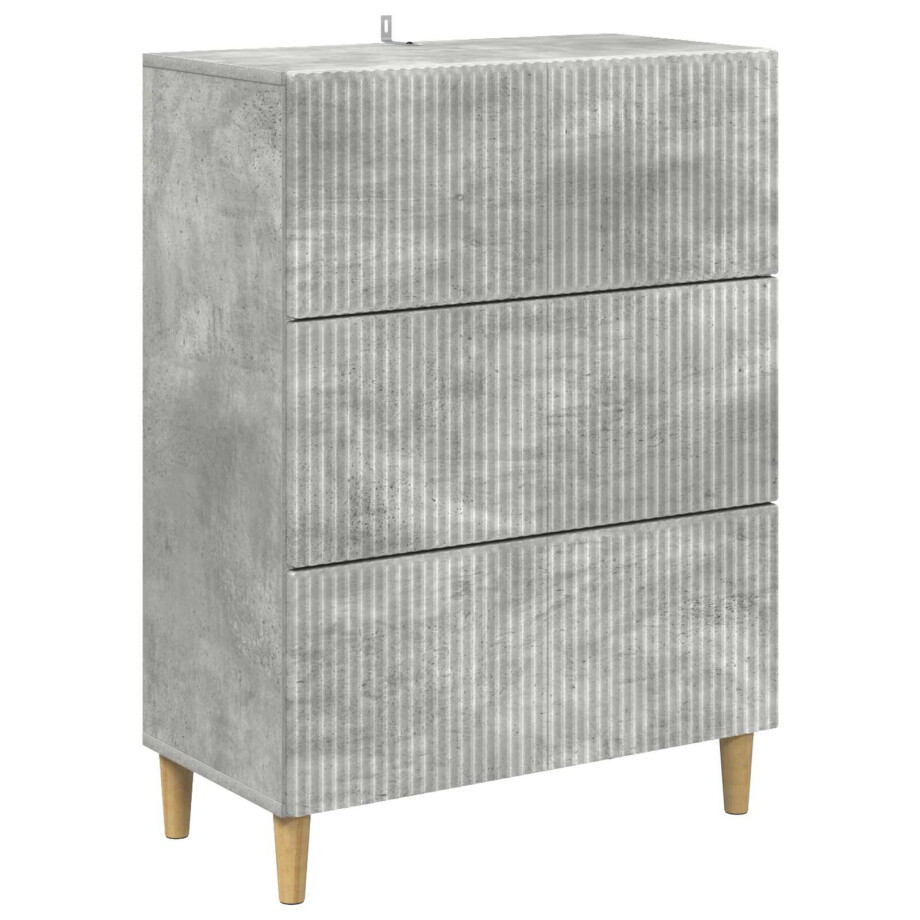 vidaXL Ladenkast Betongrijs 66 x 34,5 x 90 cm Bewerkt hout afbeelding 1