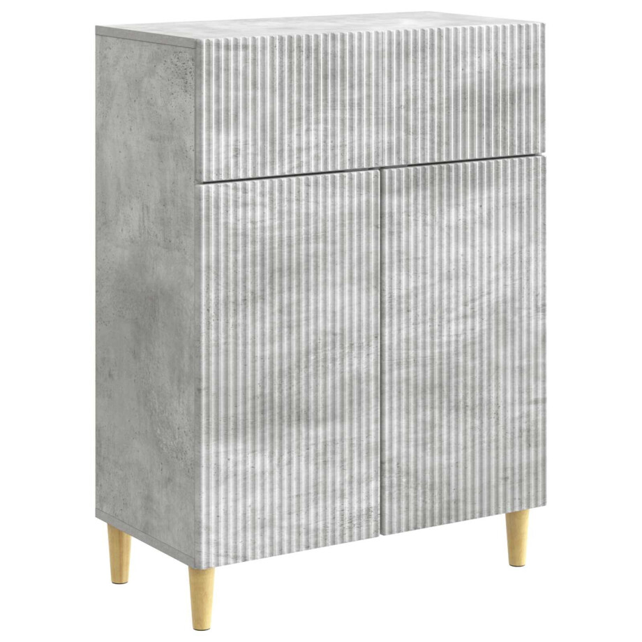 vidaXL Dressoir met lade Betongrijs 66 x 34,5 x 90 cm Bewerkt hout afbeelding 1