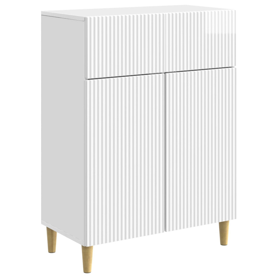 vidaXL Dressoir met lade Hoogglans Wit 66 x 34,5 x 90 cm Bewerkt hout afbeelding 1