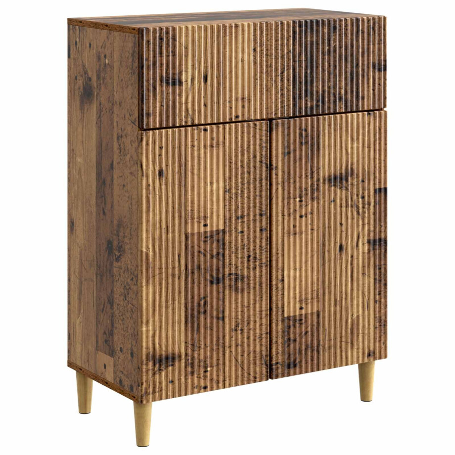 vidaXL Dressoir met lade Oud hout 66 x 34,5 x 90 cm Bewerkt hout afbeelding 1