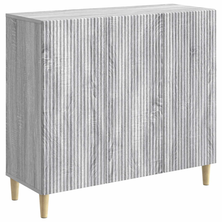 vidaXL Dressoir Grijs sonoma 89 x 34,5 x 80 cm Bewerkt hout afbeelding 1