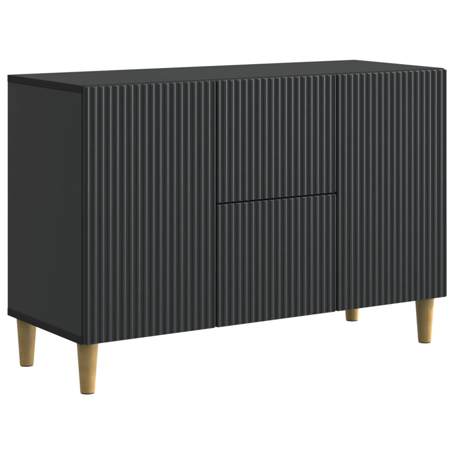 vidaXL Dressoir met lade Zwart 89 x 34,5 x 60 cm Bewerkt hout afbeelding 1