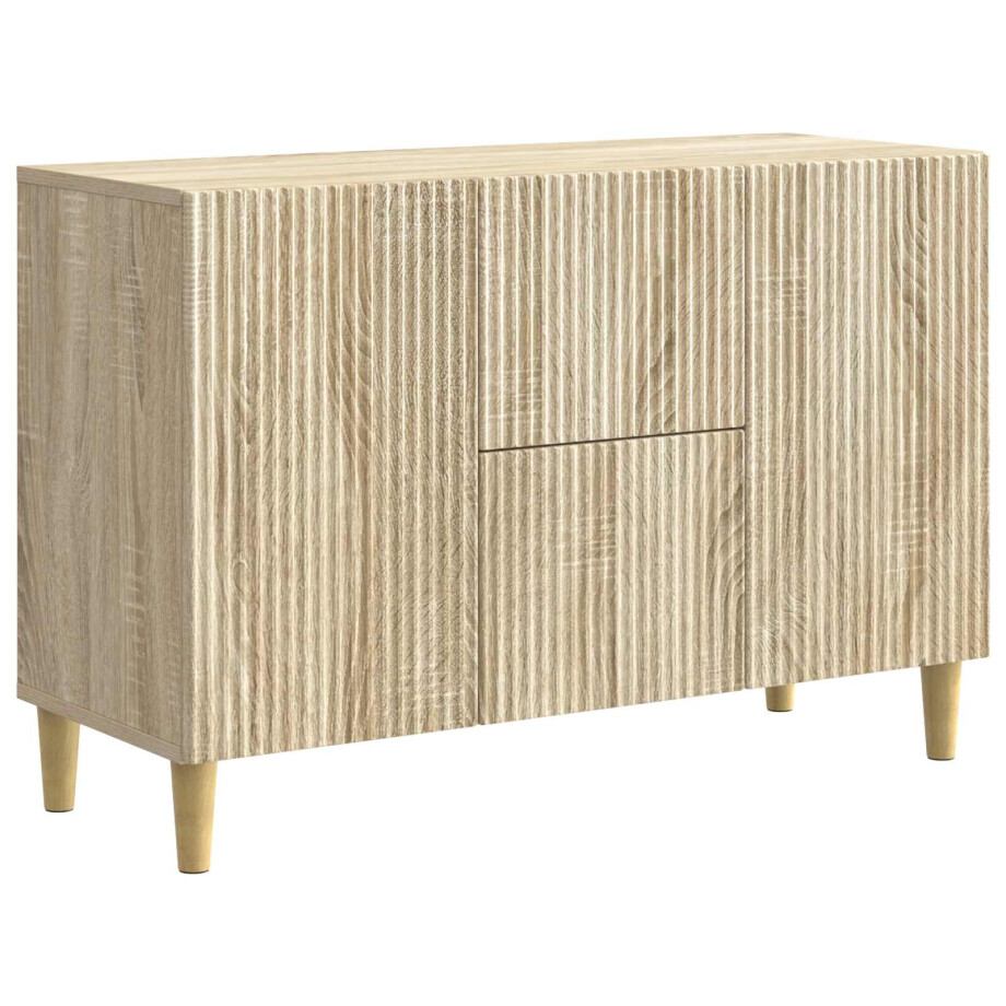 vidaXL Dressoir met lade Sonoma Eiken 89 x 34,5 x 60 cm Bewerkt hout vidaXL Dressoir met lade Sonoma Eiken 89 x 34,5 x 60 cm Bewerkt hout afbeelding 1