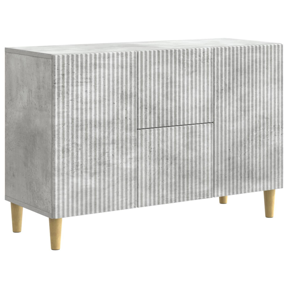 vidaXL Dressoir met lade Betongrijs 89 x 34,5 x 60 cm Bewerkt hout afbeelding 1