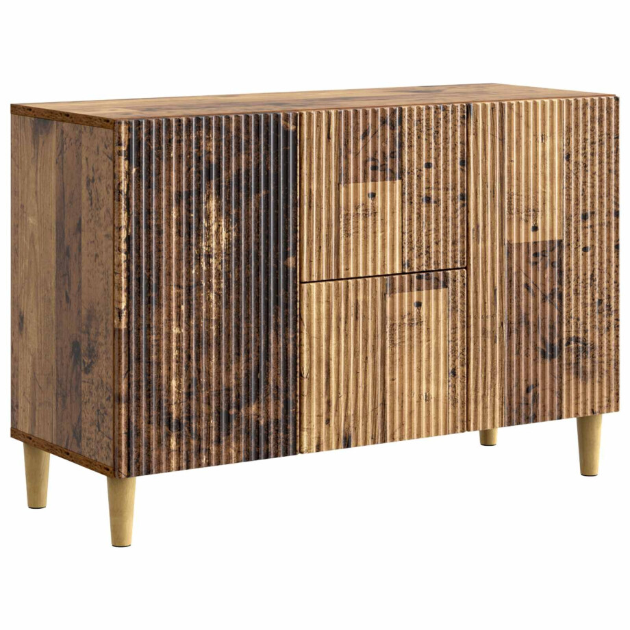 vidaXL Dressoir met lade Oud hout 89 x 34,5 x 60 cm Bewerkt hout afbeelding 1